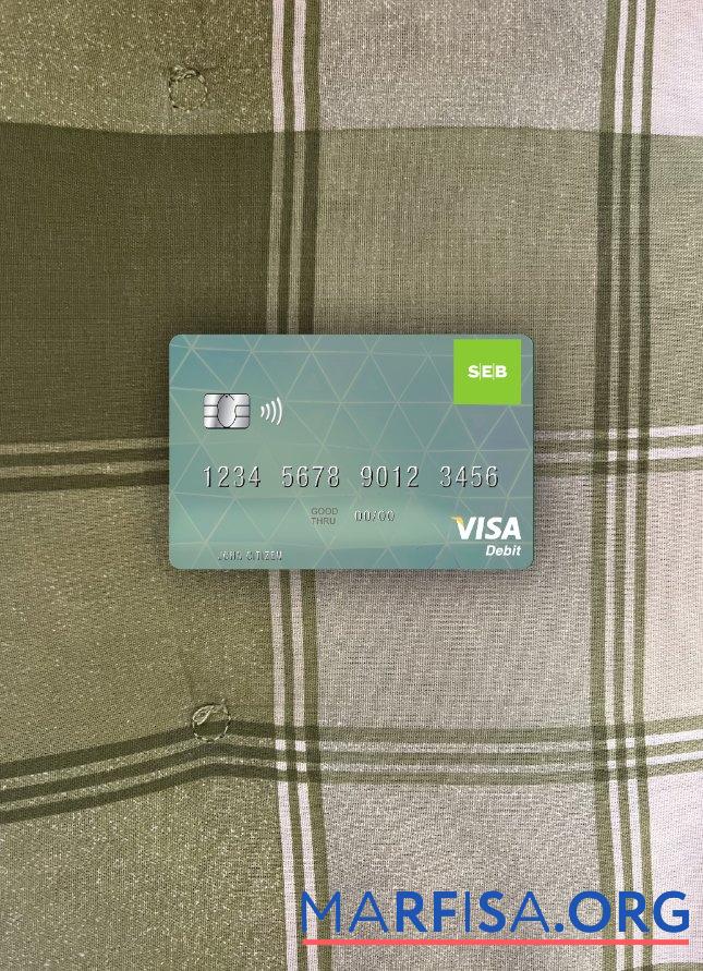 Printable Latvia SEB Bank visa debit card photolook front download for verification